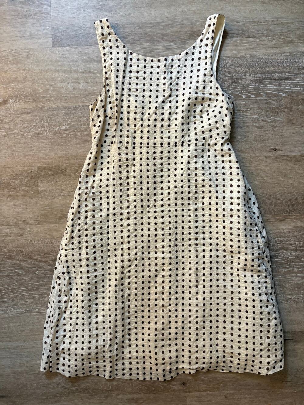 J. Crew Vintage Textured Cotton Polka Dot A-Line Dress with Pockets